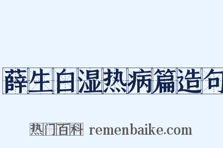 薛生白湿热病篇造句是什么意思的图片